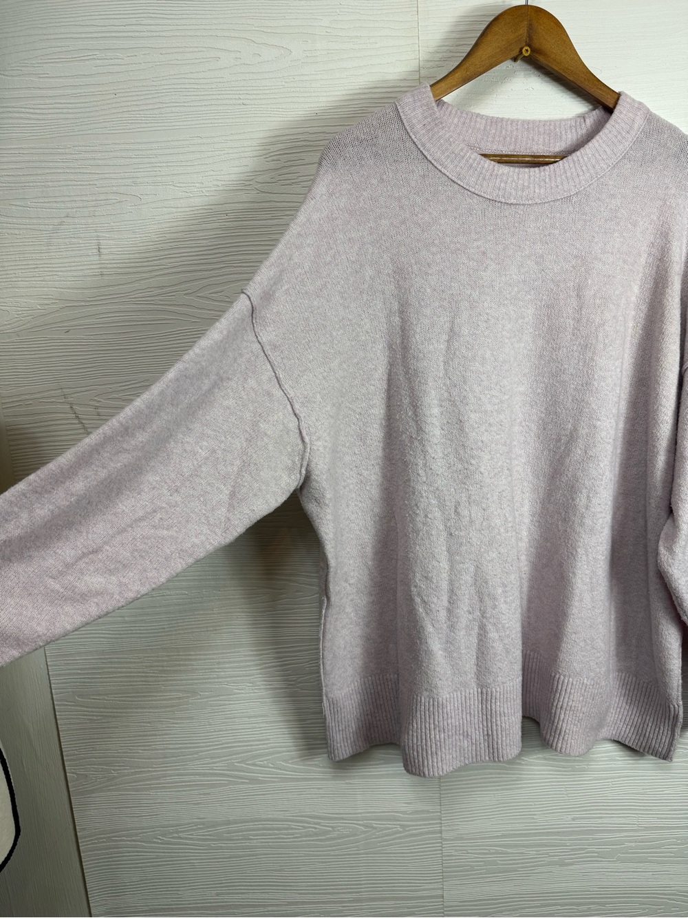 Aerie Oversized Soft Lilac Crewneck Sweater Large - Picture 4 of 9